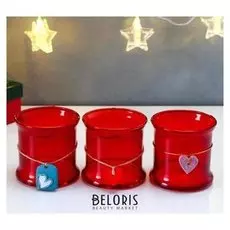 Подсвечник "Роми" алый глянец малый 8х9,8 см