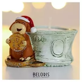 Подсвечник со свечой «С купюрой», 5,3 х 5,5 х 7,9 см