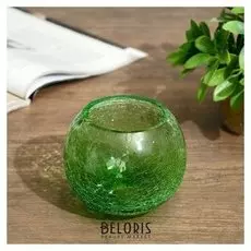 Подсвечник стекло "Магия" зелёный 10х11х11 см