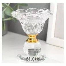 Подсвечник на 1 свечу "Цветочек с шариком" 7,7х6,8х6,8 см