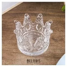Подсвечник стекло на 1 свечу "Корона" прозрачный 5х7х7 см