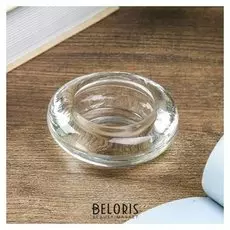 Подсвечник стекло на 1 свечу "Круг" прозрачный 2,5х6,5х6,5 см