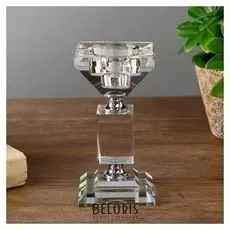 Подсвечник стекло на 1 свечу "Кубок" 12,8х6х6 см
