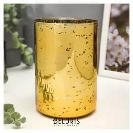 Подсвечник на 1 свечу Серебряные точки на золоте 14,8х10х10 см