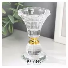 Подсвечник стекло на 1 свечу "Вазон с шариком" 9,2х5,6х5,6 см