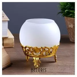 Подсвечник на 1 свечу "Шар на подставке" 9х8х8 см