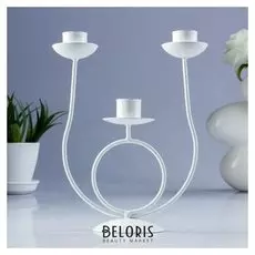 Подсвечник трио белый