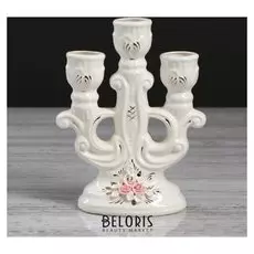 Подсвечник "Тройной", керамика, 19 см