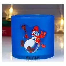 Подсвечник "Трубка" снеговичок 10х10,7 см