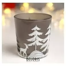 Подсвечник "Зимний лес" фисташковый 8 см