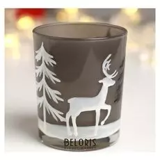 Подсвечник "Зимний лес" фисташковый 9 см