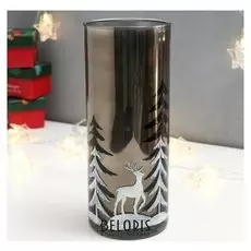 Подсвечник "Зимний лес" серый 25 см