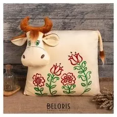 Подушка-игрушка "Коровка" 33х35, рис.1, плюш, холлофайбер