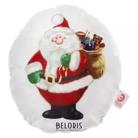 Подушка "Этель" Дед мороз 38х41 см, велюр, 100% п/э