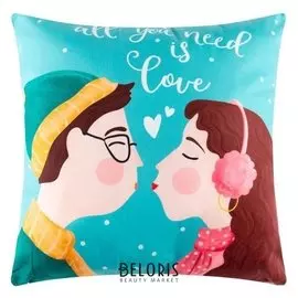 Подушка "Этель" Love, 40х40 см, велюр, 100% п/э