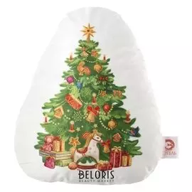 Подушка "Этель" ёлочка 37х44 см, велюр, 100% п/э