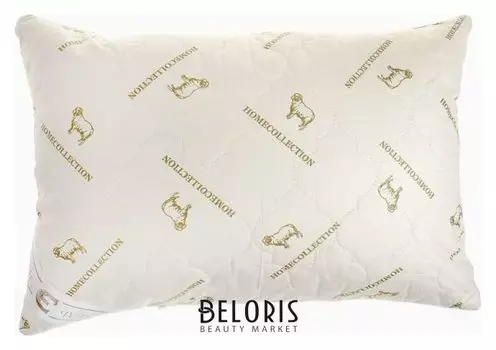 Подушка "Этель", подстёжка — овечья шерсть, 50х70 см, тик