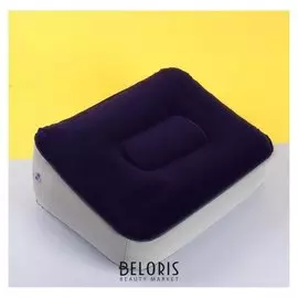 Подушка надувная, 37 × 28 см, цвет синий/серый