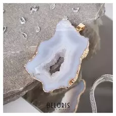 Подвеска "Агат друза", цвет серый в золоте