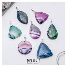 Подвеска "Агат малиновый" форма