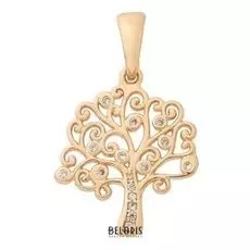 Подвеска "Дерево" цветение, цвет белый в золоте