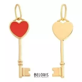 Подвеска "Ключик" сердце, позолота