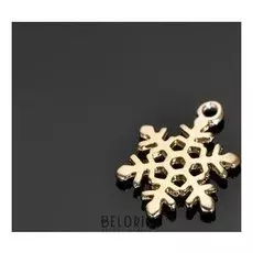 Подвеска-концевик позолота "Снежинка" матовая