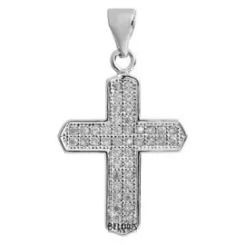 Подвеска "Крестик" гармония, цвет белый в серебре