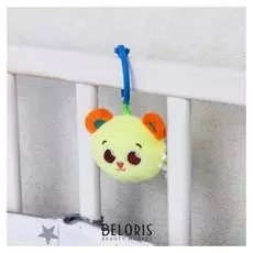 Подвеска мягкая с погремушкой Мишка на кроватку/коляску