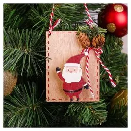 Подвеска новогодняя «Дед мороз с декором»