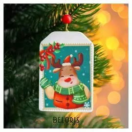 Подвеска новогодняя деревянная «Новогоднее настроение» 0,5×5,4×8 см