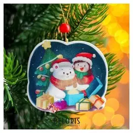 Подвеска новогодняя деревянная «Новогодний рассказ» 0,5×7,3×6,7 см