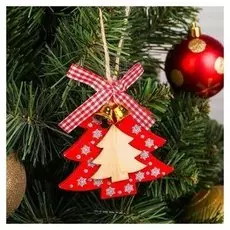 Подвеска новогодняя «Ёлки с колокольчиками»