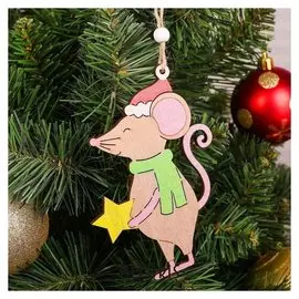 Подвеска новогодняя «Мышка со звездой»