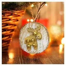 Подвеска новогодняя «Олень с бубенчиками»