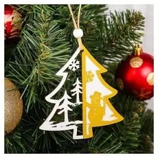 Подвеска новогодняя «Разные половинки» золото