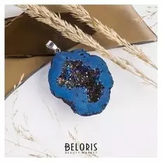 Подвеска "Пирит" галтовка, цвет синий