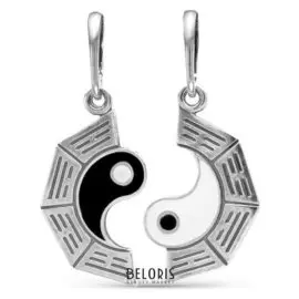 Подвески посеребрение с оксидированием "Неразлучники" инь-ян