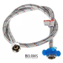 Подводка гибкая Aquakratos, гайка-гайка, 100 см, нерж.сталь, с ключом для монтажа