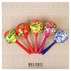 Погремушка круглая (Расписная) 20 см, микс