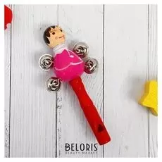 Погремушка с бубенцами "Матрёшка-зверюшка", цвета микс