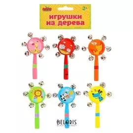 Погремушка с бубенцами "Весёлые зверушки", микс