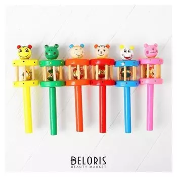 Погремушка «Весёлый зоопарк», с бубенчиком внутри, цвета микс