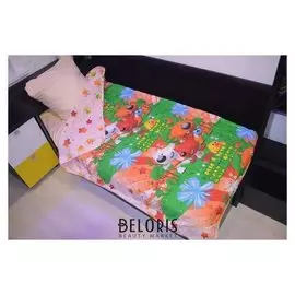 Покрывало стёганое мимимишки оранжевый 145х205 бязь, 125г/м, хл100%