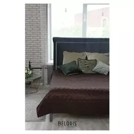 Покрывало ультрастеп "Этель" дамаск Chocolate Solid 200х210 см.