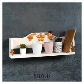 Полка деревянная "Кузнец", цвет белый, 61 х15 х 6 см