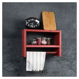Полка деревянная "Полотенчик", цвет красный, 28 х 40 х 16 см