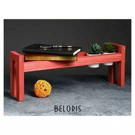 Полка деревянная "Ручная", цвет красный, 18 х 50 х 10 см