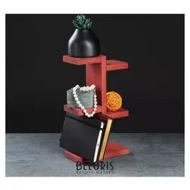 Полка деревянная "Ячейки", цвет красный, 35 х 20 х 10 см