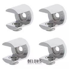 Полкодержатель Pl010, H=8 - 12 мм, цвет хром,в комплекте 4 шт.